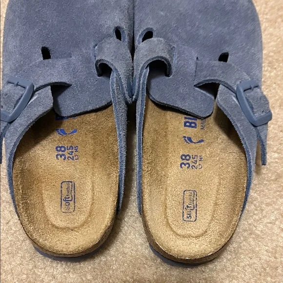 Birkenstock  Boston Blue Suede Clogs 38 - Picture 5 of 5